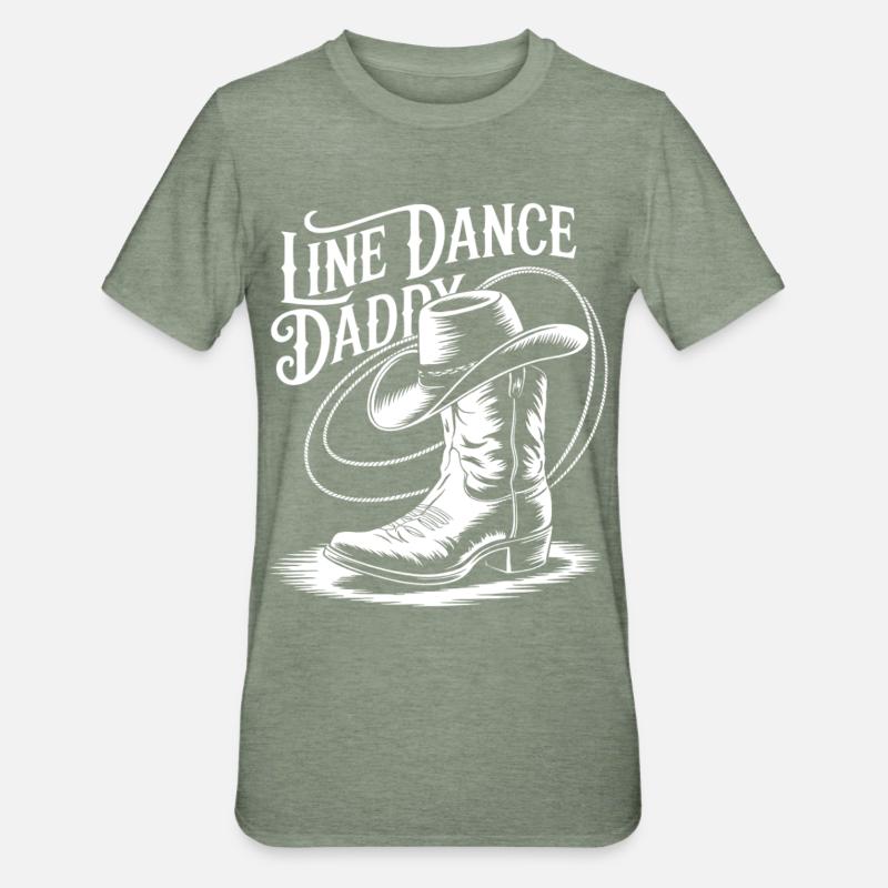 Line Dance Daddy Boots - Unisex Polycotton T-Shirt - Militärgrün meliert