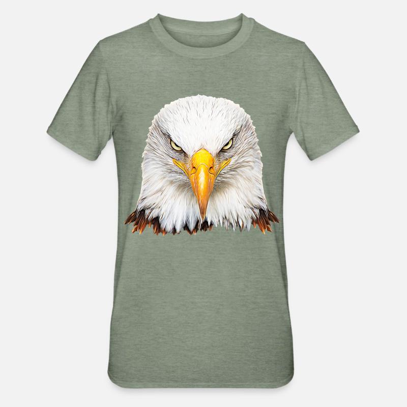 Pygargue à tête blanche - T-shirt polycoton Unisexe - vert kaki chiné