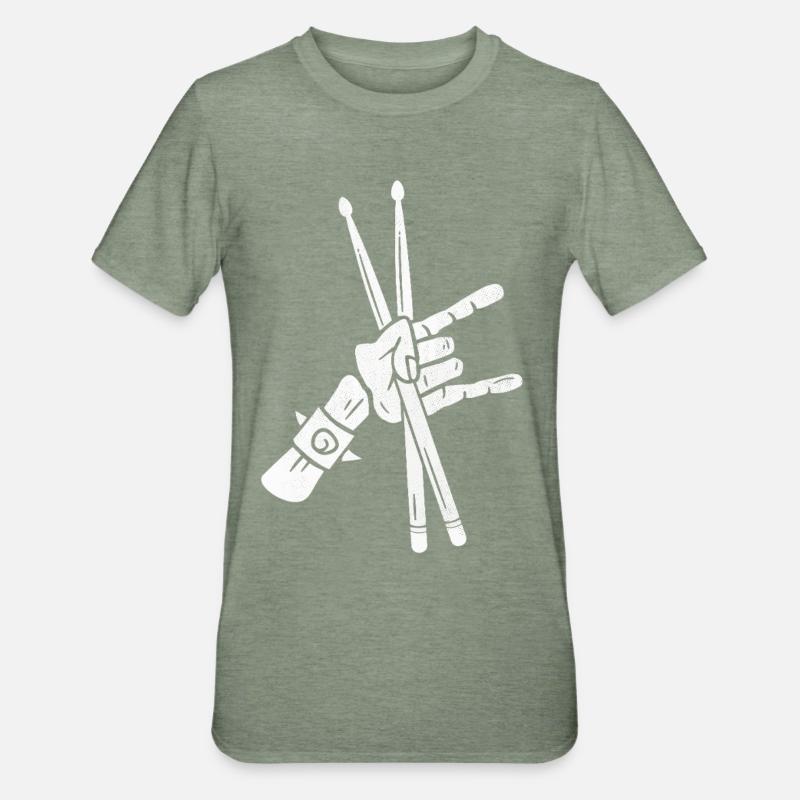 Drums Drummers Men's Boys Drummers - Unisex Polycotton T-Shirt - heather military green