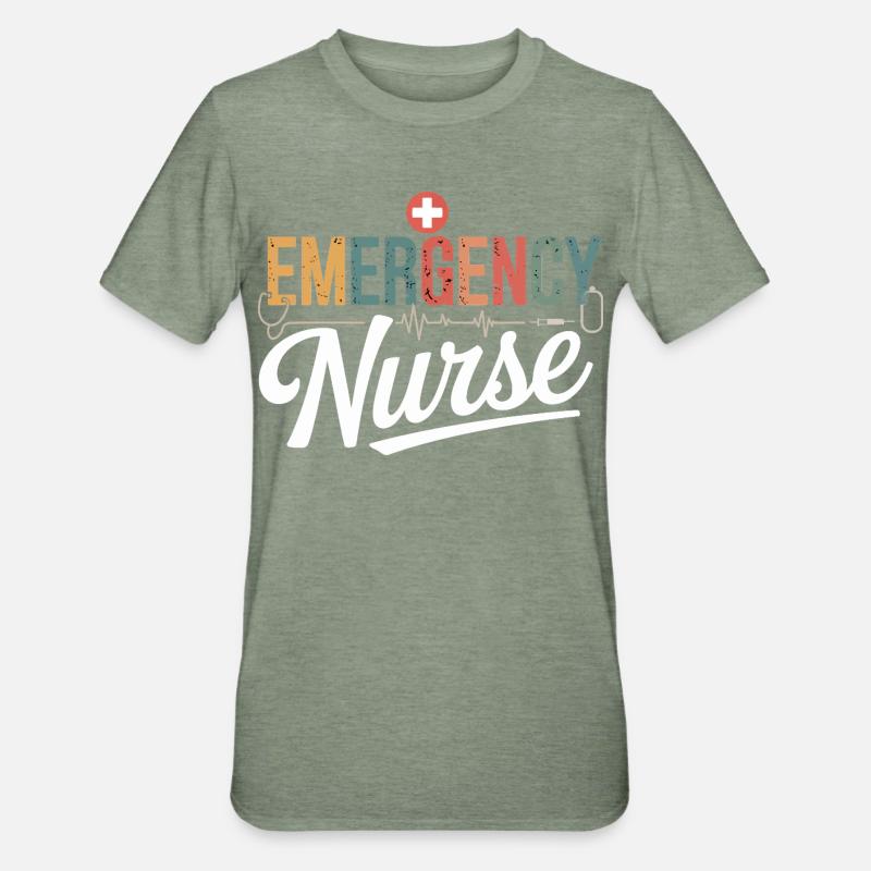 Notfallpflegerin Emergency Design - Unisex Polycotton T-Shirt - Militärgrün meliert