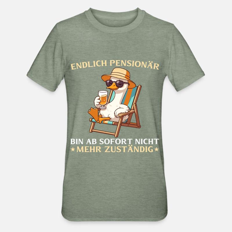 Gans retraité - Plus responsable Adieu - T-shirt polycoton Unisexe - vert kaki chiné