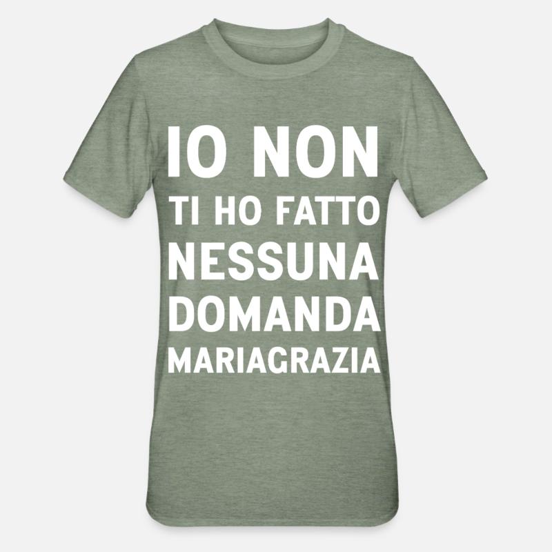 Mariagrazia (Schwarze Version) - Unisex Polycotton T-Shirt - Militärgrün meliert