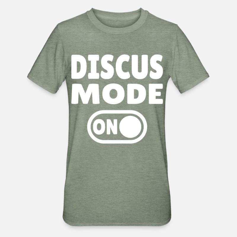 Discus Mode ON - Diskuswerfer - Unisex Polycotton T-Shirt - Militärgrün meliert