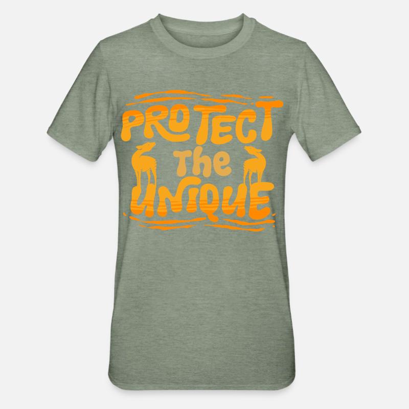 Niveau Okapi Protéger l’Unique - T-shirt polycoton Unisexe - vert kaki chiné