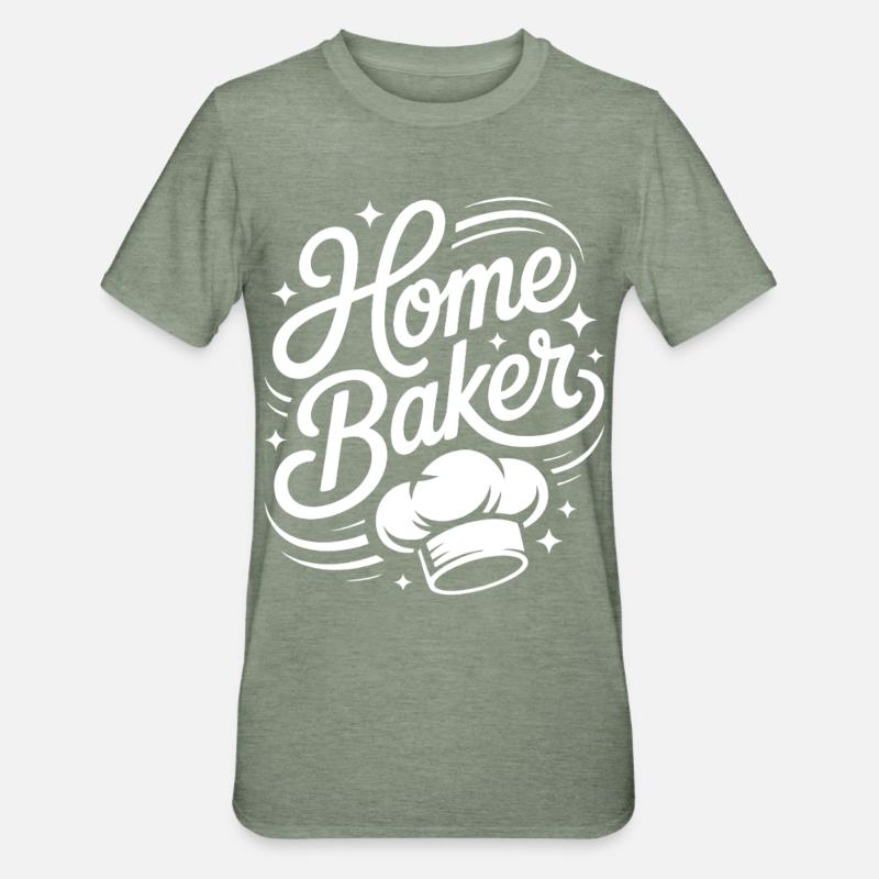Home Baker Motiv — Küchenchef Script - Unisex Polycotton T-Shirt - Militärgrün meliert