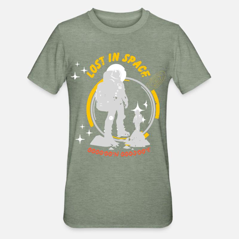Perdus dans l’espace – Astronaut Trail - T-shirt polycoton Unisexe - vert kaki chiné