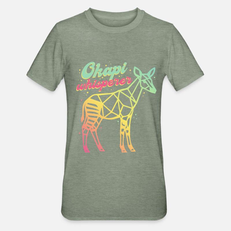 Le Murmureur d’Okapi - T-shirt polycoton Unisexe - vert kaki chiné