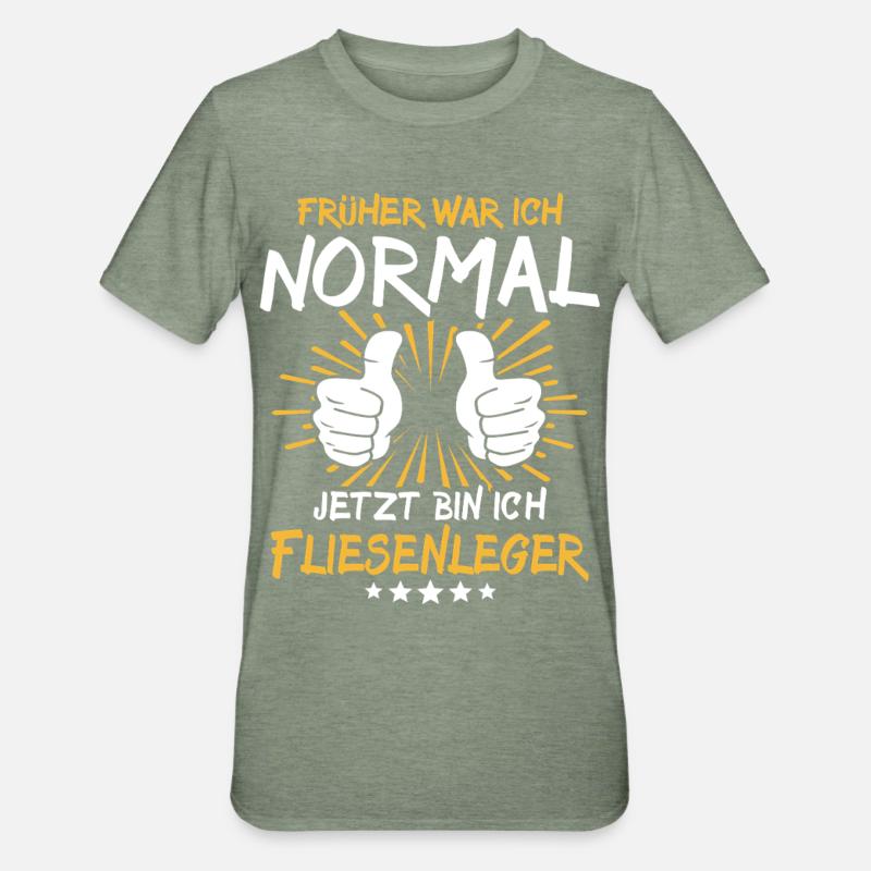 Fliesenleger Spruch - Unisex Polycotton T-Shirt - Militärgrün meliert