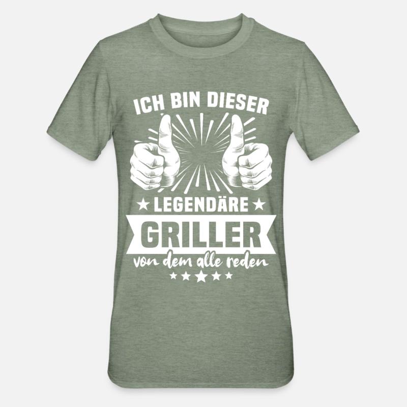 Légende du Griller - T-shirt polycoton Unisexe - vert kaki chiné