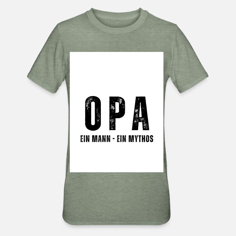 OPA Ein Mann - Ein Mythos - Unisex Polycotton T-Shirt - Militärgrün meliert