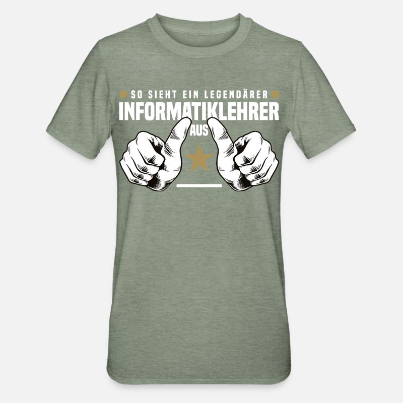 Professeur d’informatique - T-shirt polycoton Unisexe - vert kaki chiné