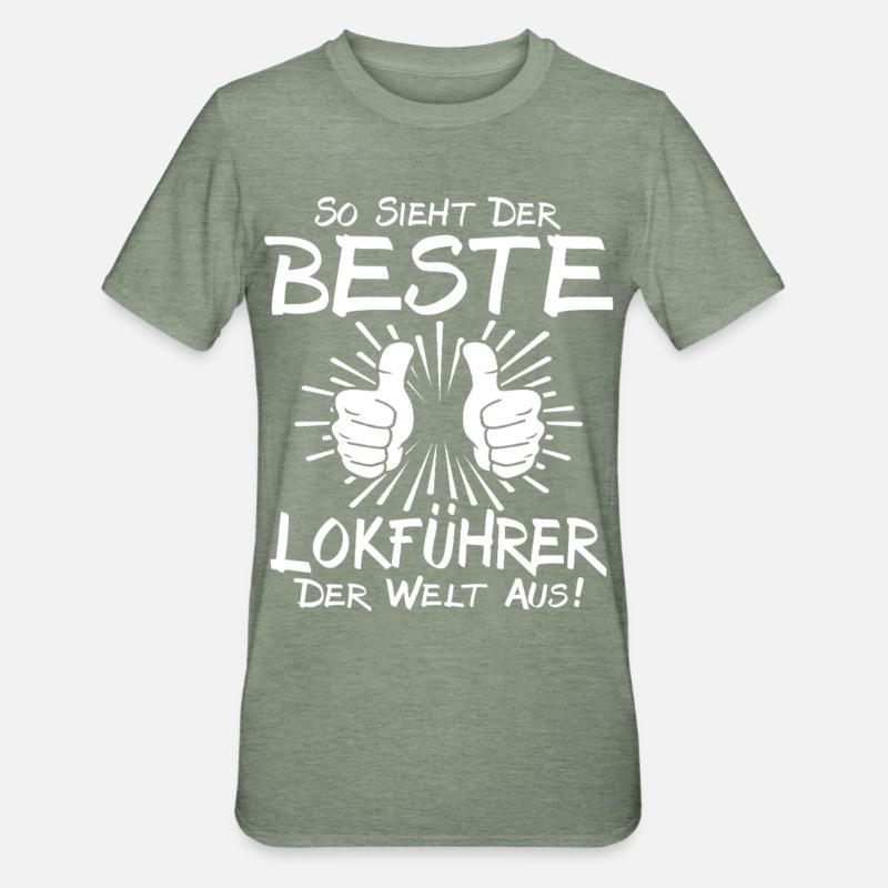 Bester Lokführer - Unisex Polycotton T-Shirt - Militärgrün meliert