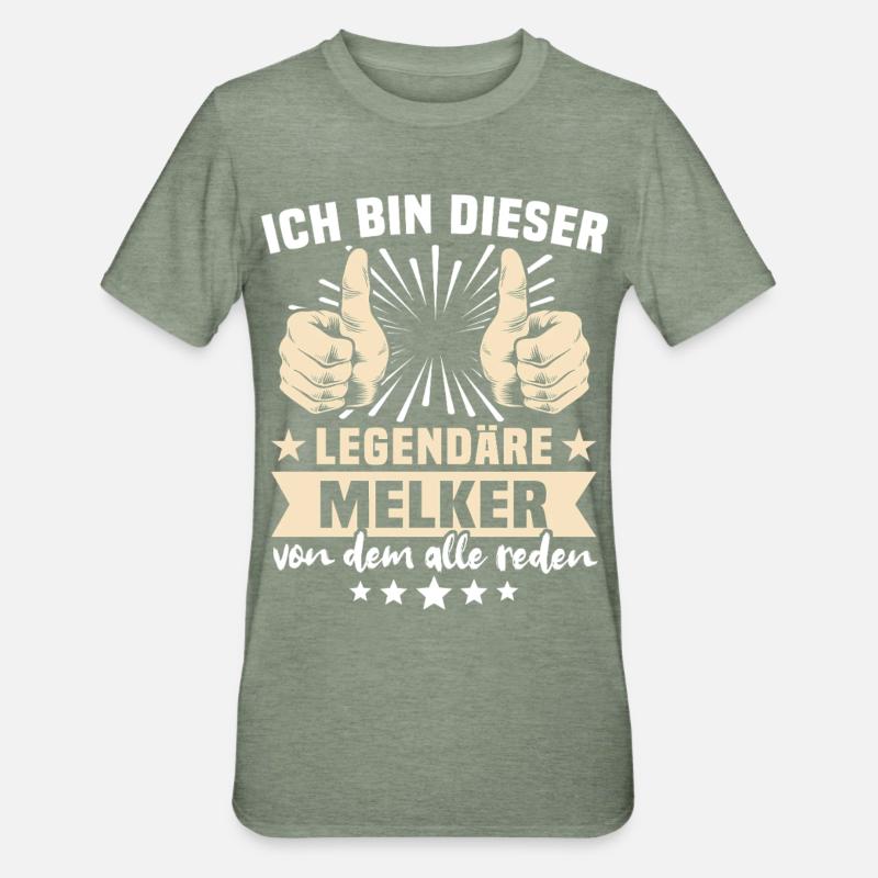 Melker Sprüche - Unisex Polycotton T-Shirt - Militärgrün meliert