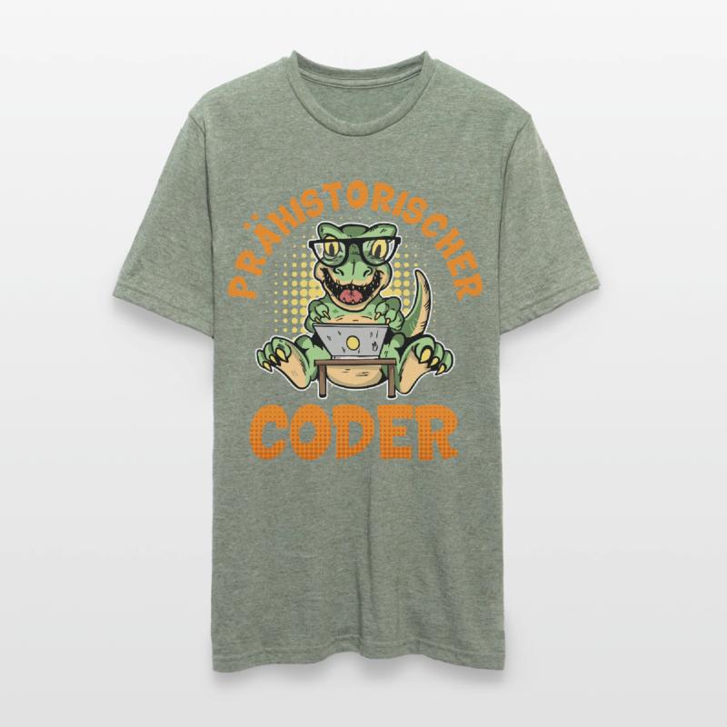 Coding PRÄHISTORISCHER CODER Lustiges Unisex Polycotton T-Shirt