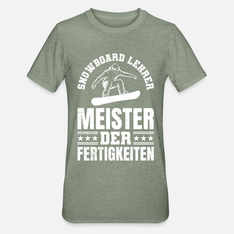 Snowboarder SNOWBOARD INSTRUCTOR MASTER - Unisex Polycotton T-Shirt - heather military green