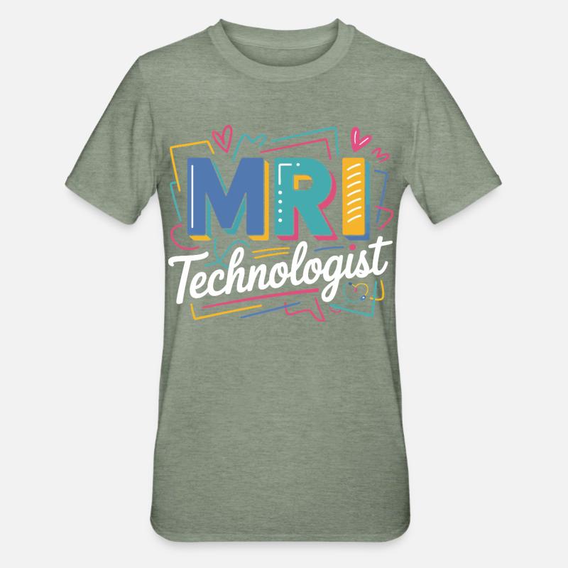MRI Technologist Farbexplosion - Unisex Polycotton T-Shirt - Militärgrün meliert