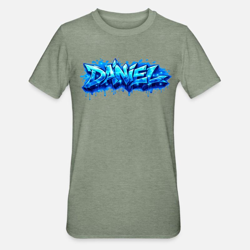 Graffiti DANIEL Name Gift Ideal Printable - Unisex Polycotton T-Shirt - heather military green