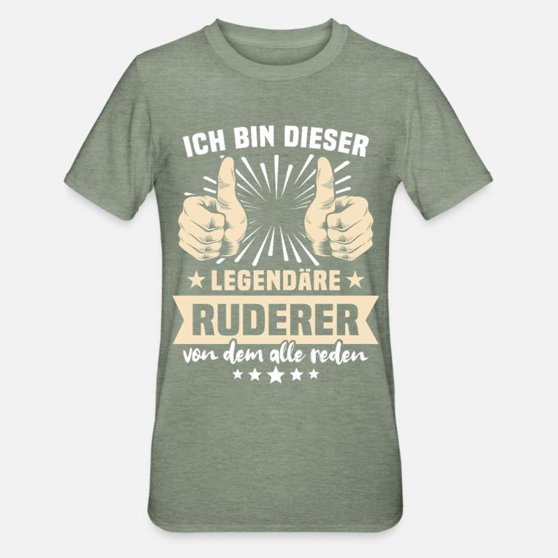 Ruderer Sprüche - Unisex Polycotton T-Shirt - Militärgrün meliert