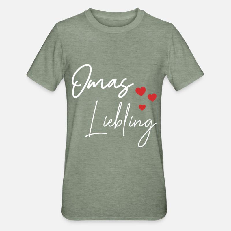 Omas Liebling Spruch  - Unisex Polycotton T-Shirt - Militärgrün meliert