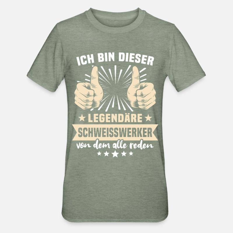 Schweisswerker Sprüche - Unisex Polycotton T-Shirt - Militärgrün meliert
