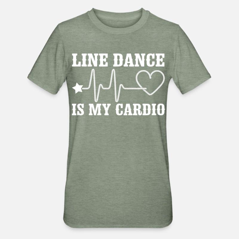 Line Dance Cardio Statement - Unisex Polycotton T-Shirt - Militärgrün meliert