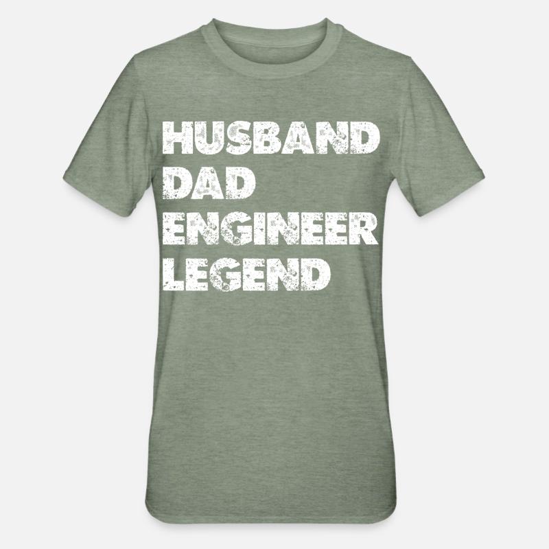 Husband Dad Engineer Legend - Unisex Polycotton T-Shirt - Militärgrün meliert