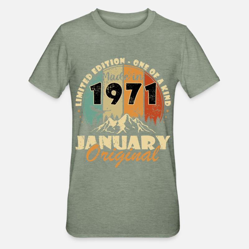 Janvier Original 1971 Édition limitée - T-shirt polycoton Unisexe - vert kaki chiné