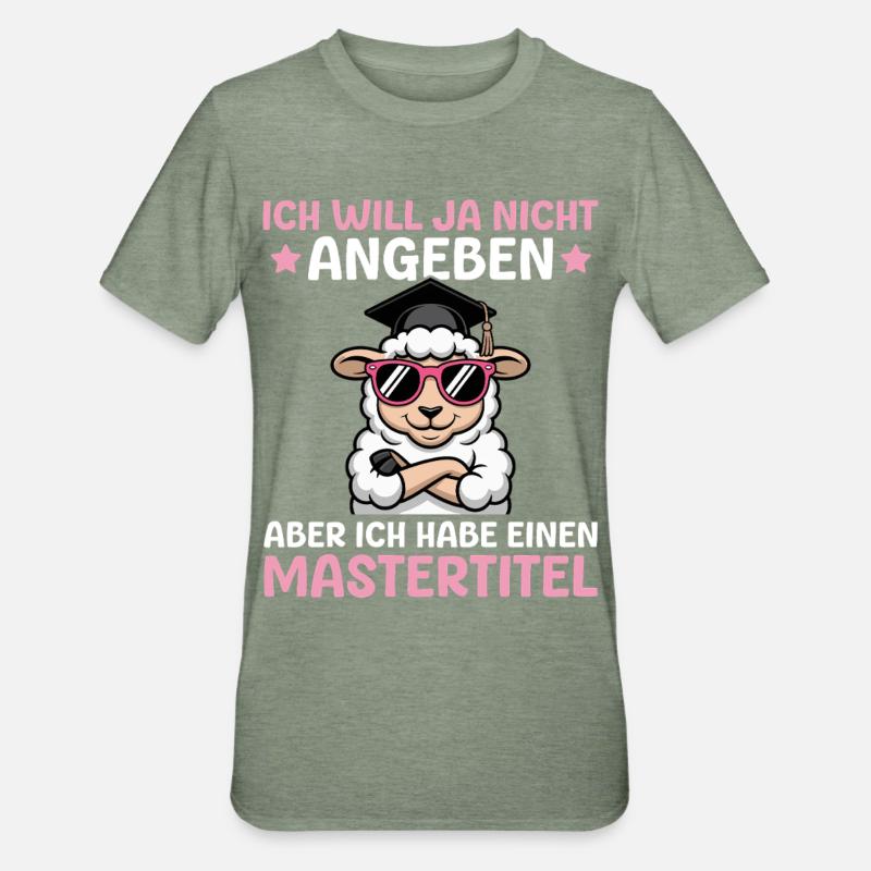 Masterprüfung bestanden Studentin Master Abschluss - Unisex Polycotton T-Shirt - Militärgrün meliert