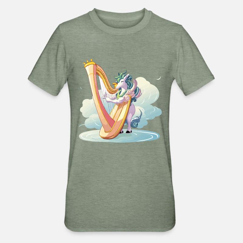 Harfentier sur les nuages - T-shirt polycoton Unisexe - vert kaki chiné