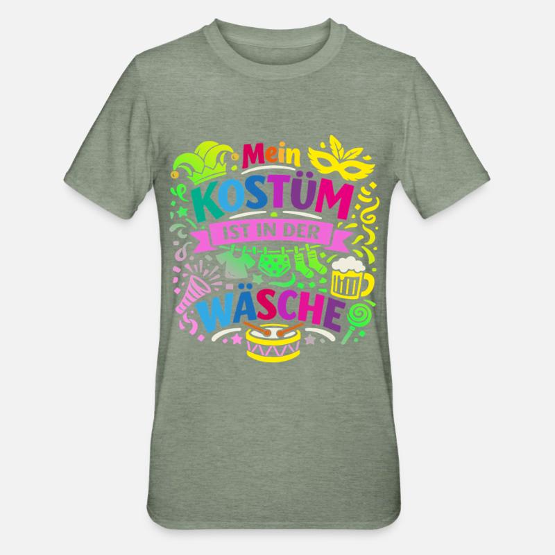 Shrovetide - Carnaval - Remplacement de costume - Expression - T-shirt polycoton Unisexe - vert kaki chiné