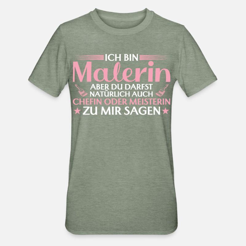 Handwerkerin Chefin oder Meisterin - Malerin - Unisex Polycotton T-Shirt - heather military green