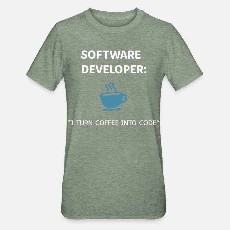 Software Developer - Coffee Edition - Unisex Polycotton T-Shirt - heather military green