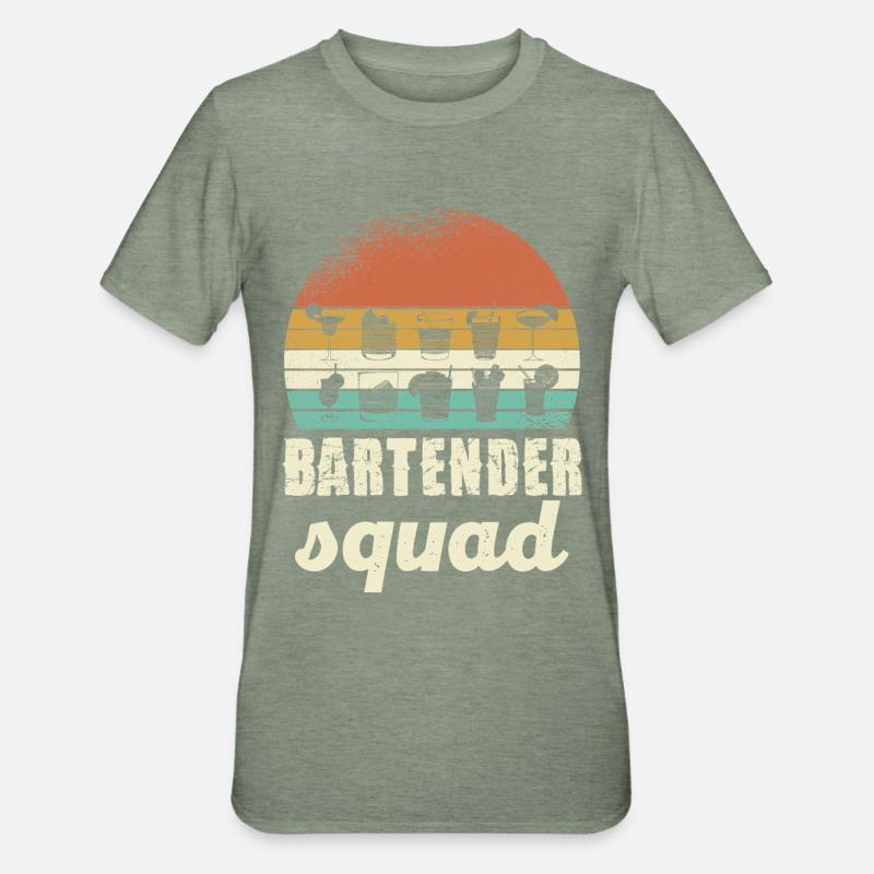 Barmans Squad Rétro - T-shirt polycoton Unisexe - vert kaki chiné