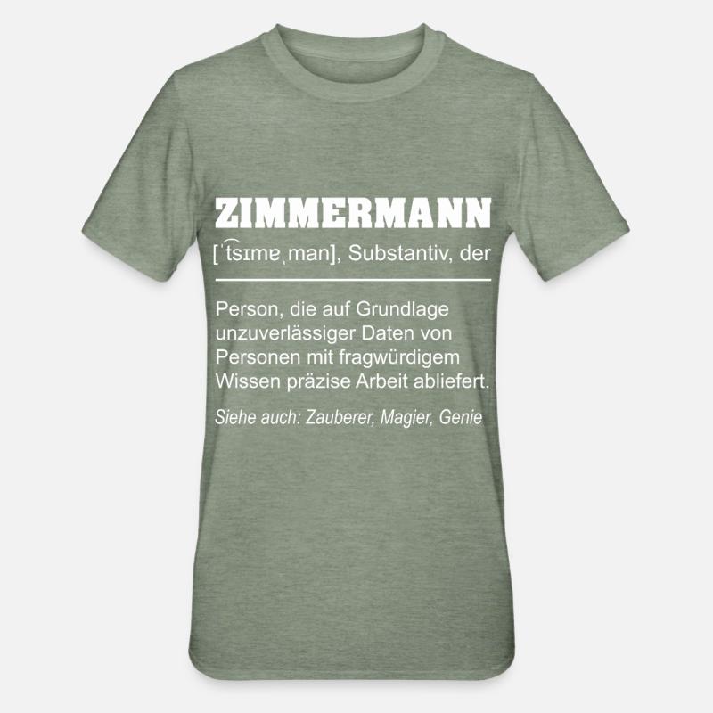 Carpenter Definition Funny – Craftsman Gift - Unisex Polycotton T-Shirt - heather military green