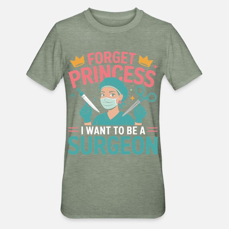 Ich will Chirurgin werden - Unisex Polycotton T-Shirt - Militärgrün meliert