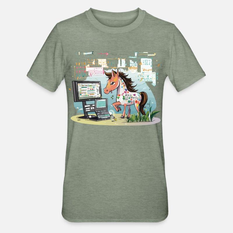 Digital Graffiti Pony - T-shirt polycoton Unisexe - vert kaki chiné