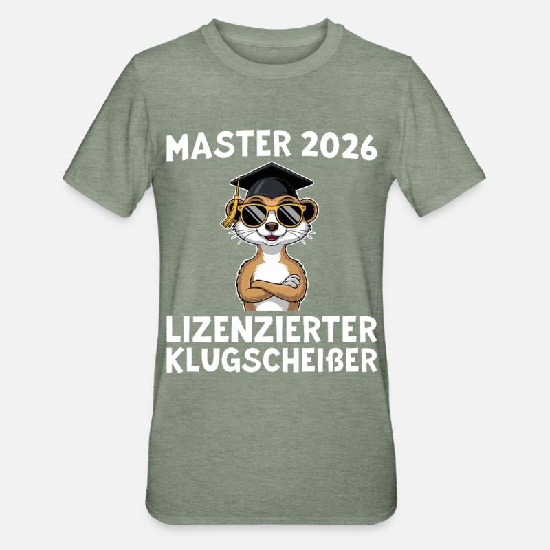 Abschlussprüfung 2026 Mastertitel Geschenkidee - Unisex Polycotton T-Shirt - Militärgrün meliert
