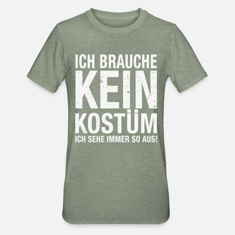 Costume de carnaval - T-shirt polycoton Unisexe - vert kaki chiné