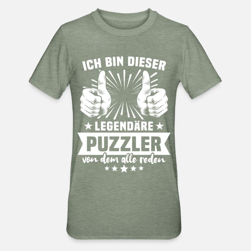Puzzler Legend - T-shirt polycoton Unisexe - vert kaki chiné