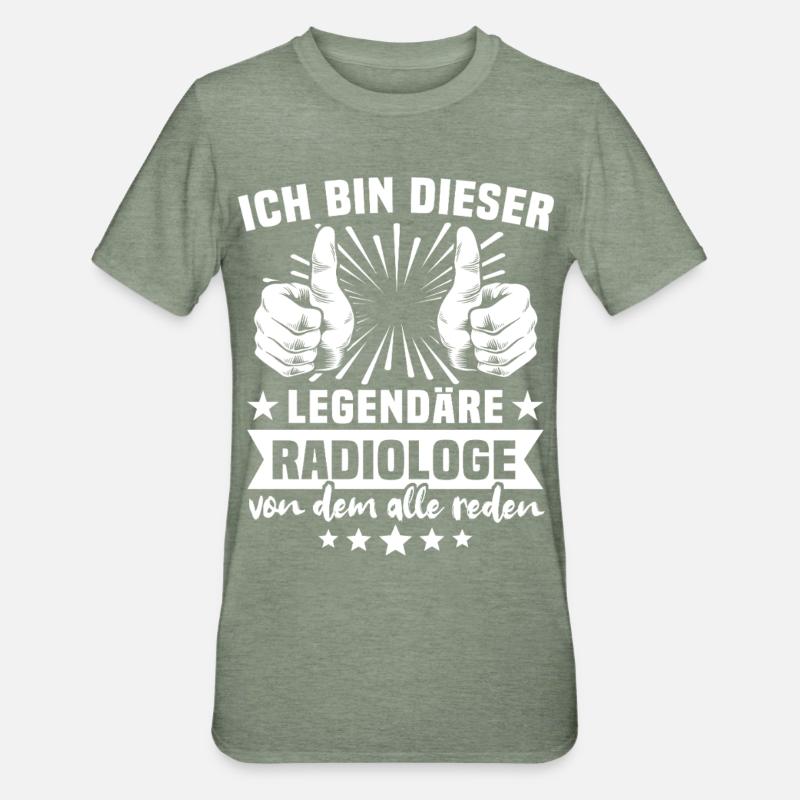 Légende du radiologue - T-shirt polycoton Unisexe - vert kaki chiné