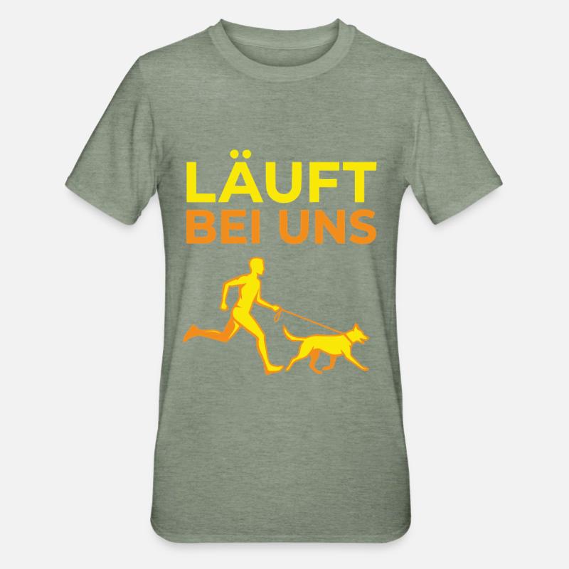 Hunde Gassi Hundebesitzer - Unisex Polycotton T-Shirt - Militärgrün meliert