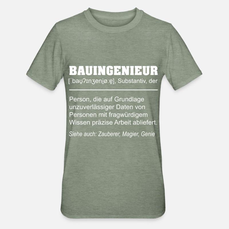 Civil Engineer Definition Funny - Unisex Polycotton T-Shirt - heather military green