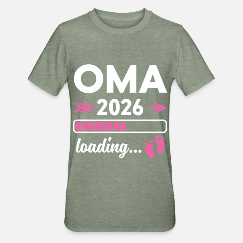 Oma 2026 Loading - Unisex Polycotton T-Shirt - Militärgrün meliert