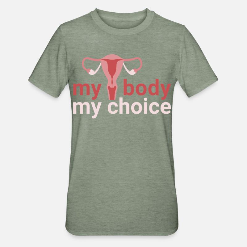 mon corps. my_choice. - T-shirt polycoton Unisexe - vert kaki chiné