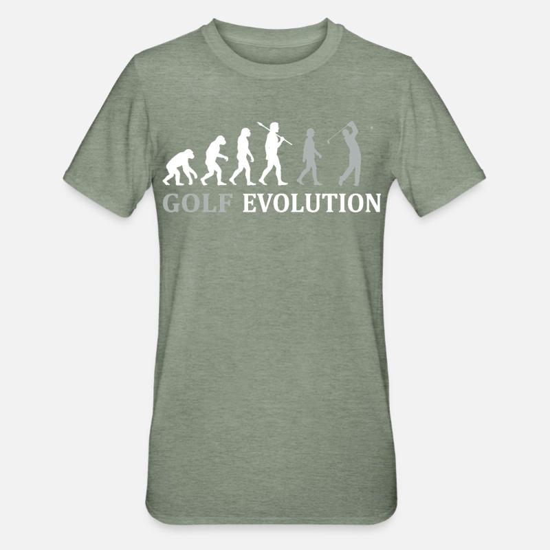 Golf Evolution – Das perfekte Golfer Geschenk - Unisex Polycotton T-Shirt - Militärgrün meliert
