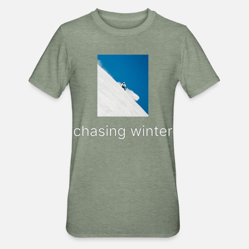 À la poursuite de l’hiver - T-shirt polycoton Unisexe - vert kaki chiné