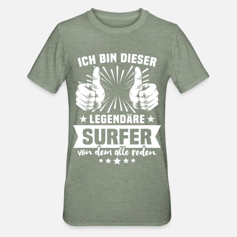 Légende du surfeur - T-shirt polycoton Unisexe - vert kaki chiné