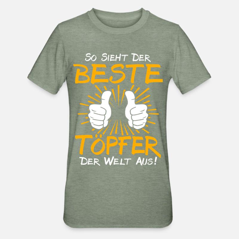Idée de cadeau pour la poterie - T-shirt polycoton Unisexe - vert kaki chiné