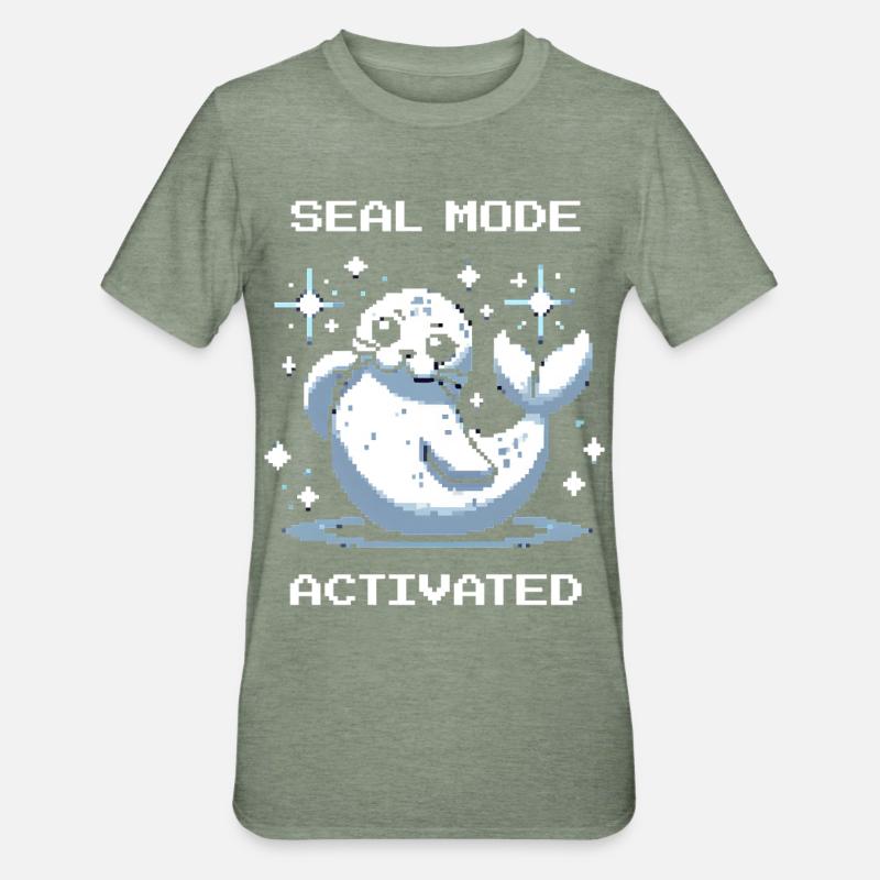 Seal mode on | Robbe Mood - Unisex Polycotton T-Shirt - heather military green