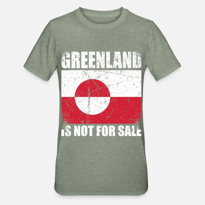 Le Groenland n’est pas à vendre - T-shirt polycoton Unisexe - vert kaki chiné